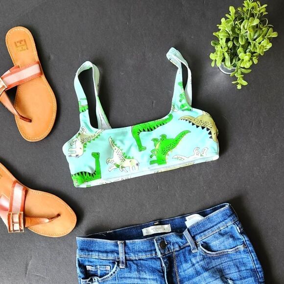 Shein dinosaur Bikini Top - Picture 1 of 7